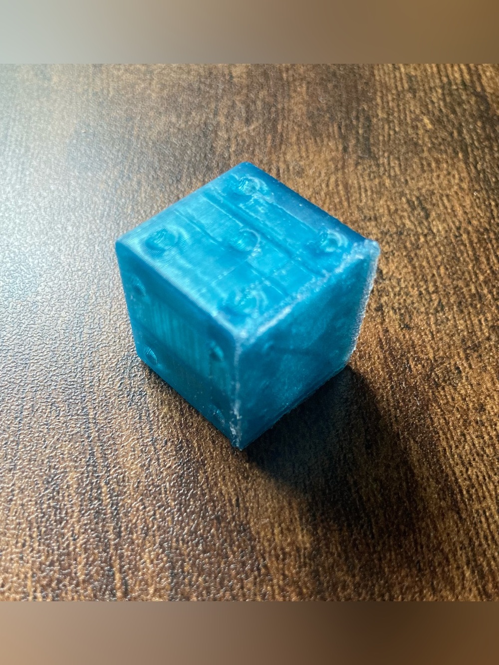 Unbranded Blue Resin Game Cube - Solid Play Token